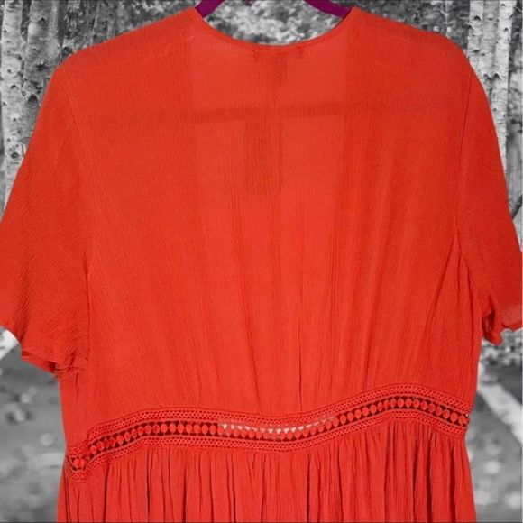 TORRID ORANGE GAUZE CROCHET DUSTER KIMONO Size 2 2XL 18/20 & 0 Large 12 NWT - Picture 10 of 12